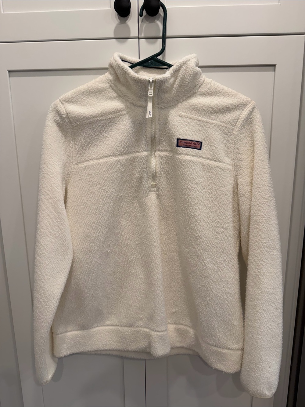 Vineyard Vines White Sherpa Half-Zip Pullover